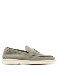 Loro Piana Summer Charms Suede Loafers in Green - Lyst