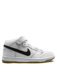 Nike Leather Sb Dunk Mid Pro Iso Sneakers in White for Men | Lyst UK