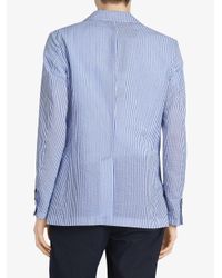 Blazer à rayure Coton Burberry pour homme en coloris Bleu - Lyst