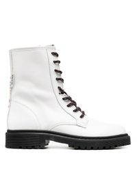 Botas militares con logo y costuras Tommy Hilfiger de Cuero de color Blanco  - Lyst
