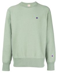 Sudadera con cuello redondo Champion de Algodón de color Verde para hombre  | Lyst