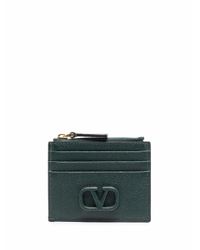 Valentino Garavani Green Vlogo Zipped Cardholder