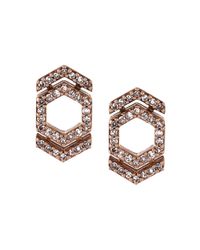 metallic earrings clarke astley rising drop diamond sun