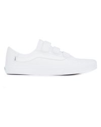 vans strap shoes white