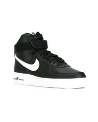 Nike Leather 'air Force 1' Hi-tops in Black for Men - Lyst