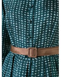 Martin Grant Blue Printed Buttoned Dress