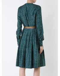 Martin Grant Blue Printed Buttoned Dress