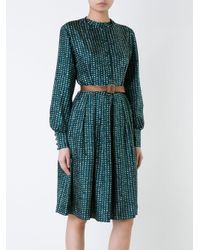 Martin Grant Blue Printed Buttoned Dress