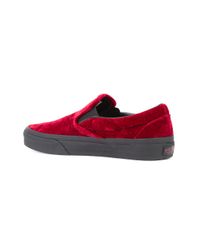 Vans Velvet Slip-on Sneakers in Red for 