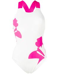 Adidas By Stella McCartney | White Floral Printed Swimsuit | Lyst