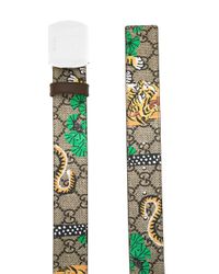 Gucci Leather Tiger Belt in for Men - Lyst
