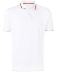 white and gold polo shirt