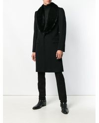 Dolce & Gabbana Fell Mantel mit Pelz in Schwarz für Herren - Lyst
