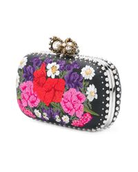 Alexander McQueen Multicolor Queen And King Floral Clutch