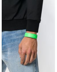 Balenciaga Leder Armband mit Logo in Grün für Herren - Lyst