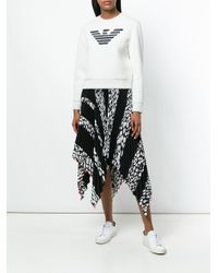 Sweat à patch logo Emporio Armani en coloris White