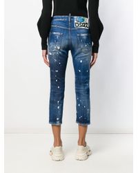 DSquared² Blue Ausgewaschene Cropped-Jeans