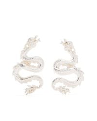 Natia X Lako Metallic Dragon Silver Earrings