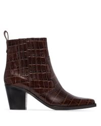 ganni red cowboy boots