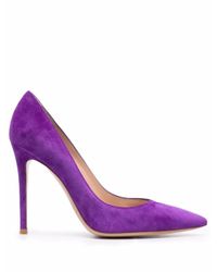 plum suede heels