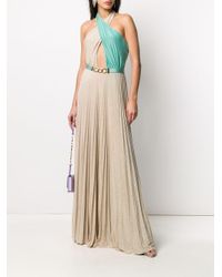 Abito Verde Acqua E Color Champagne LamèElisabetta Franchi in Materiale  sintetico | Lyst