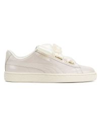 PUMA Leather Lace-up Ribbon Sneakers in White - Lyst