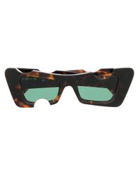 Off-White c/o Virgil Abloh Brown Cut-out Detail Square-frame Sunglasses