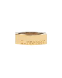 Burberry Engraved Logo Ring in Gold (Metallic) for Men - Lyst