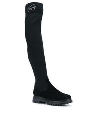 Blauwe TOMMY HILFIGER Enkellaarsjes KNITTED HEELED BOOT | Omoda