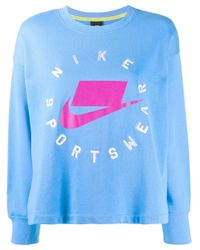 Sweat à logo imprimé Nike en coloris Blue