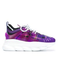 Zapatillas con cordones Versace de Lana de color Morado | Lyst