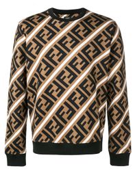 Sudadera con logo FF estampado Fendi de hombre de color Marrón | Lyst