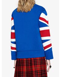 Sweat-shirt avec motif intarsia Union Jack Gucci en coloris Red