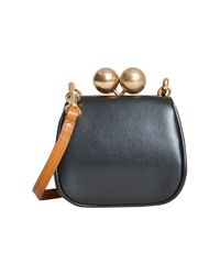 Mini sac porté épaule à fermoir porte-monnaie Coton Burberry en coloris  Noir - Lyst