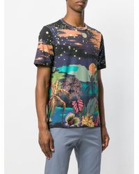 Paul Smith Cotton Midnight Print T-shirt in Blue for Men - Lyst