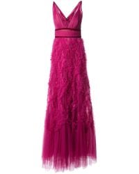 marchesa notte ruffled tulle gown