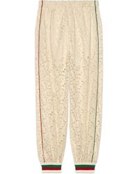 Gucci Flower Lace joggingbroek in het Wit - Lyst