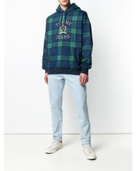 tommy jeans plaid crest hoodie
