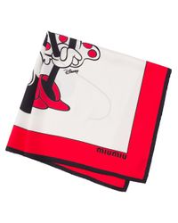 Sciarpa Mickey Mouse Gucci x DisneyMiu Miu in Seta di colore Rosso | Lyst
