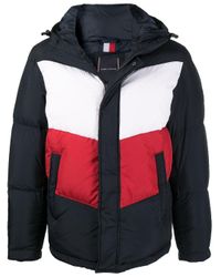 Abrigo acolchado con diseño colour block Tommy Hilfiger de Tejido sintético  de color Azul para hombre | Lyst