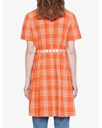gucci tartan cotton long smock shirt