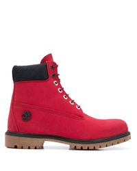 Timberland Leer Chicago Bulls Laarzen in het Rood voor heren - Lyst