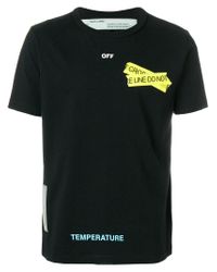 Off-White c/o Virgil Abloh Caution Tape T-shirt in Black for Men - Lyst