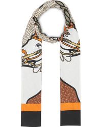 Burberry Zijde Sjaal Met Eenhoorn Print - Lyst