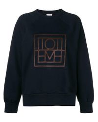 Totême Cotton Monogram Print Sweatshirt in Blue | Lyst Canada