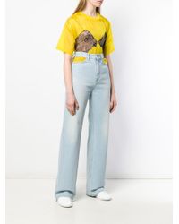 Maison Margiela Blue Weite Jeans mit Cut-Outs