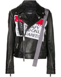 giacca pelle dsquared