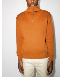 GR10K Baumwolle Pullover mit kurzem Reißverschluss in Orange für Herren -  Lyst