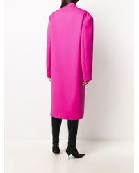 Balenciaga Wolle Mantel mit kastigem Schnitt in Pink - Lyst