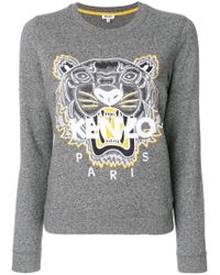 KENZO - Gray Tiger Head Jumper - Lyst